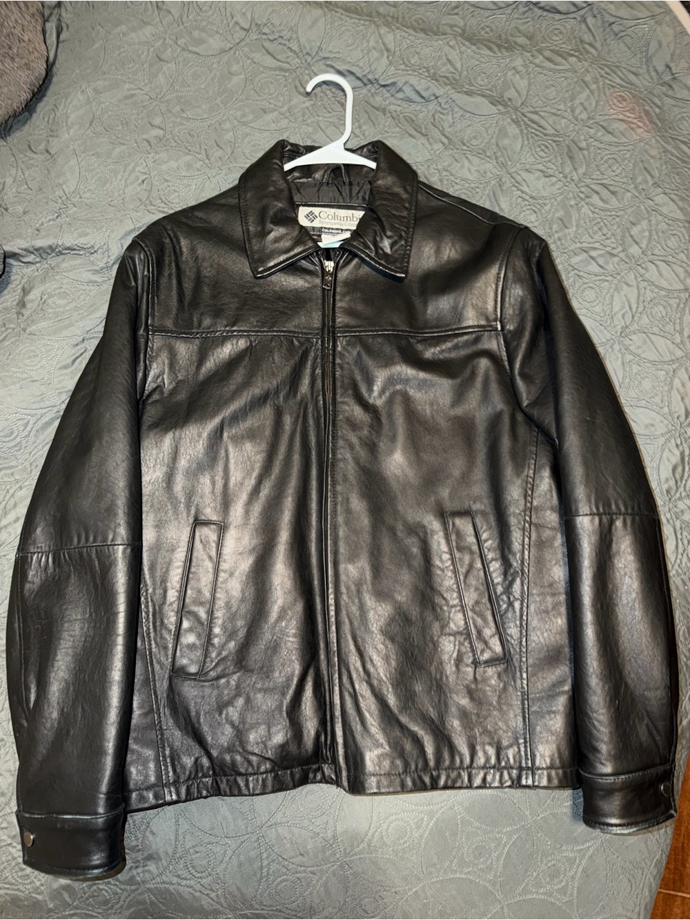 Columbia Black Leather Bomber Jacket